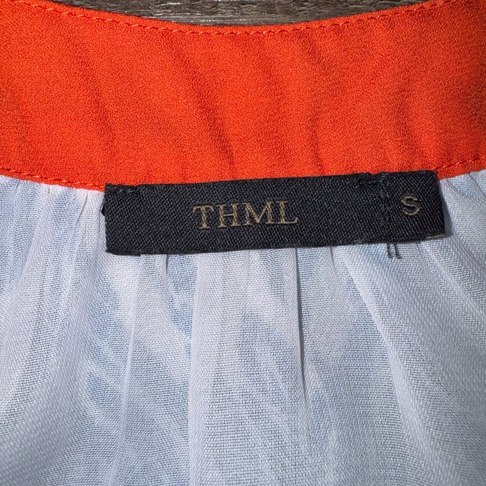 THML Embroidered Boho Mini Dress Small Blue White Ikat Tassel - Picture 2 of 6
